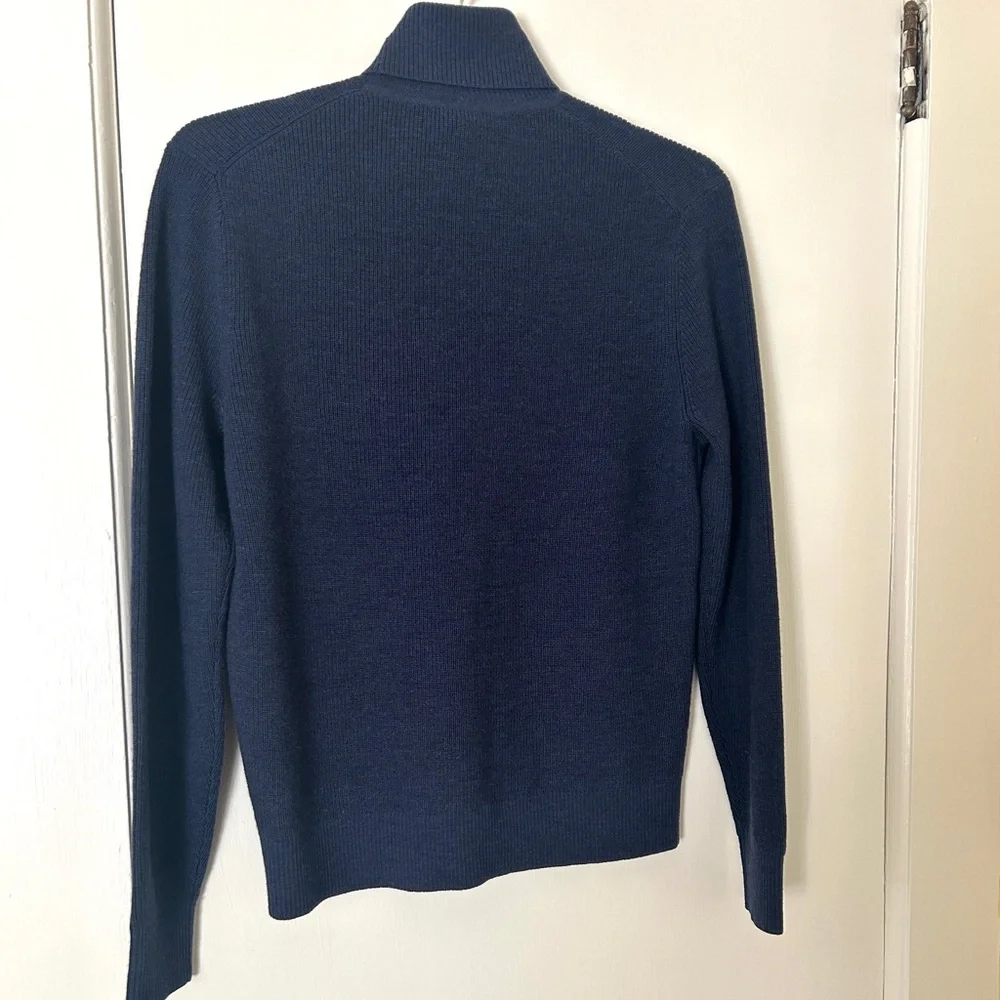 Todd Snyder Sweater Italian Merino Wool Retro Turtle Neck Navy Blue Men's Medium